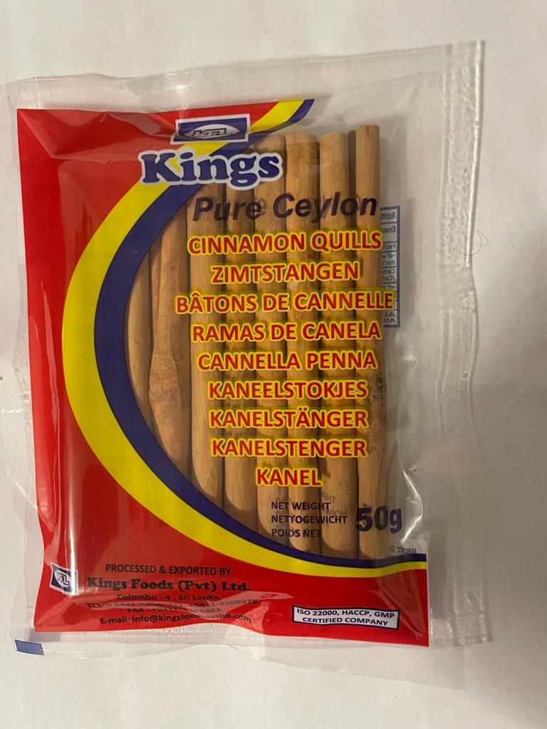 KINGS CINNAMON QUILLS 50G