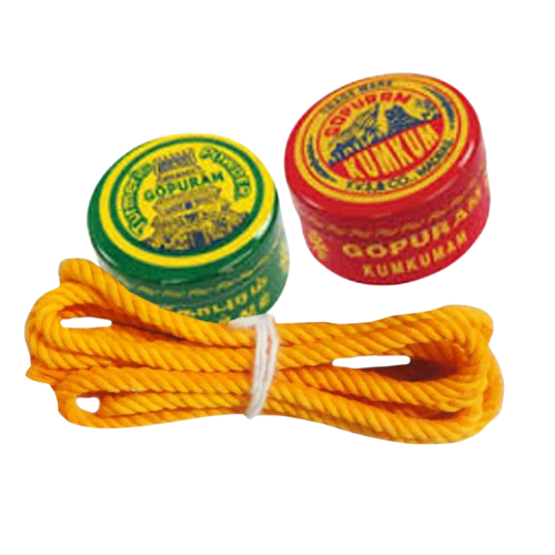 MANJAL KUMKUM YELLOW THREAD SET