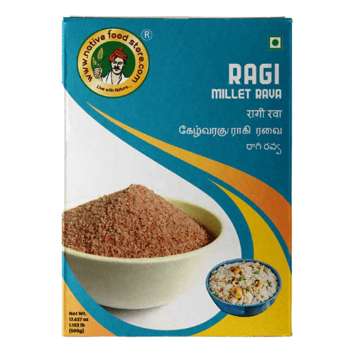 NATIVE FOOD STORE MILLET RAVA 500G - RAGI (FINGER MILLET)