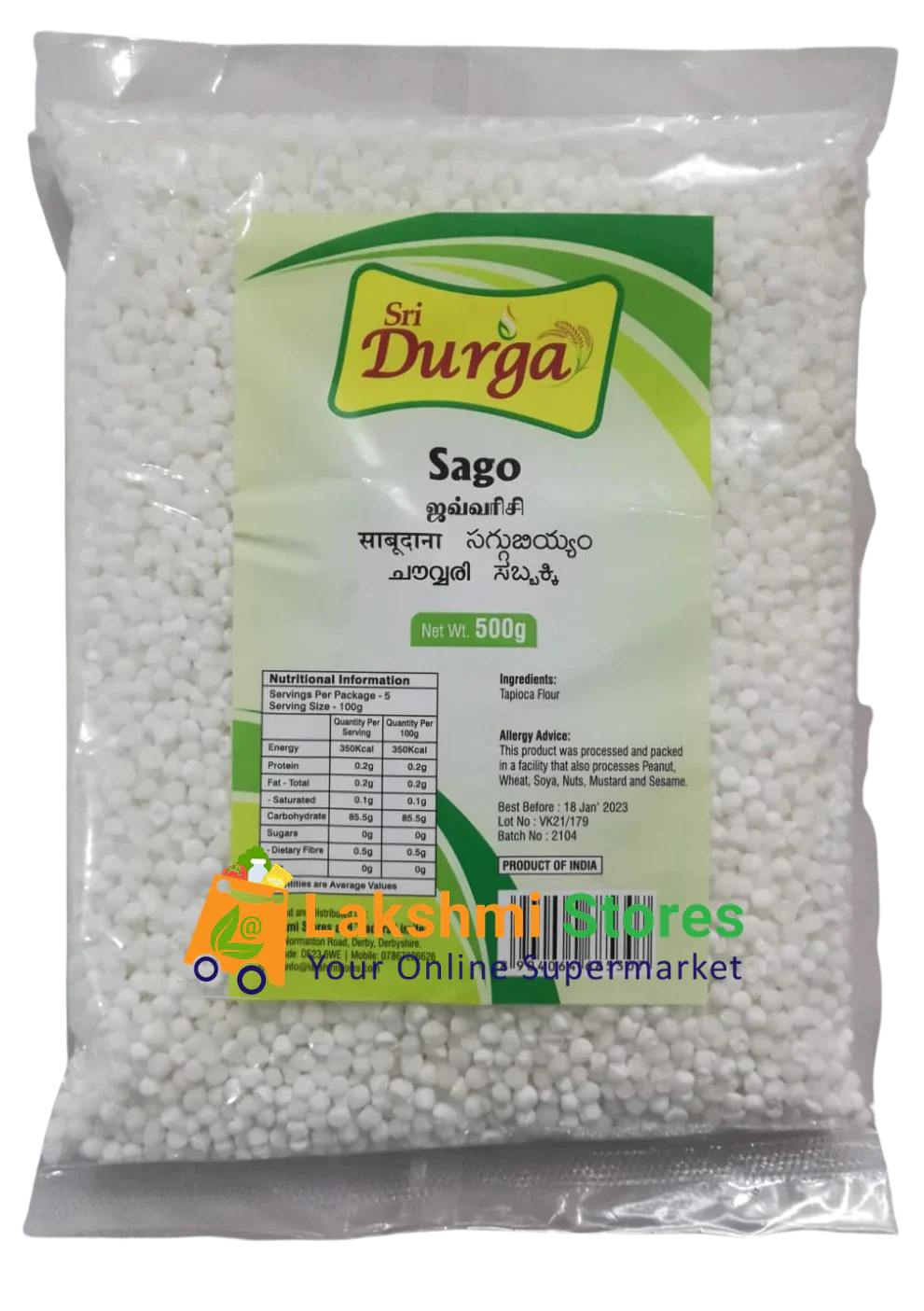 SRI DURGA SAGO SEEDS (SABUDANA - JAVVARISI) - MEDIUM 1KG