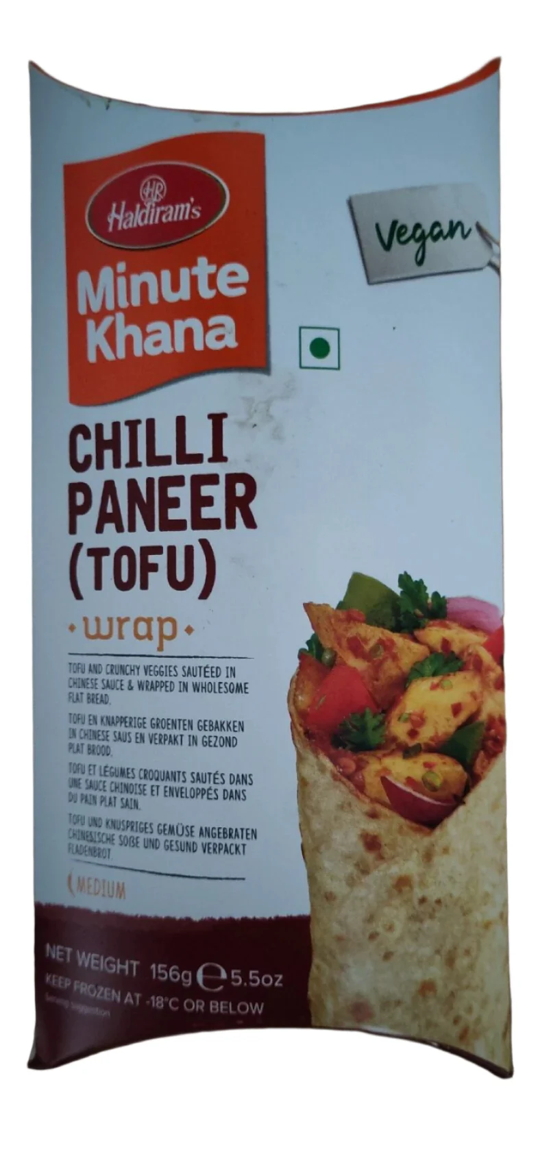 HALDIRAMS FROZEN CHILLI PANEER-TOFU WRAP 156G (VEGAN)