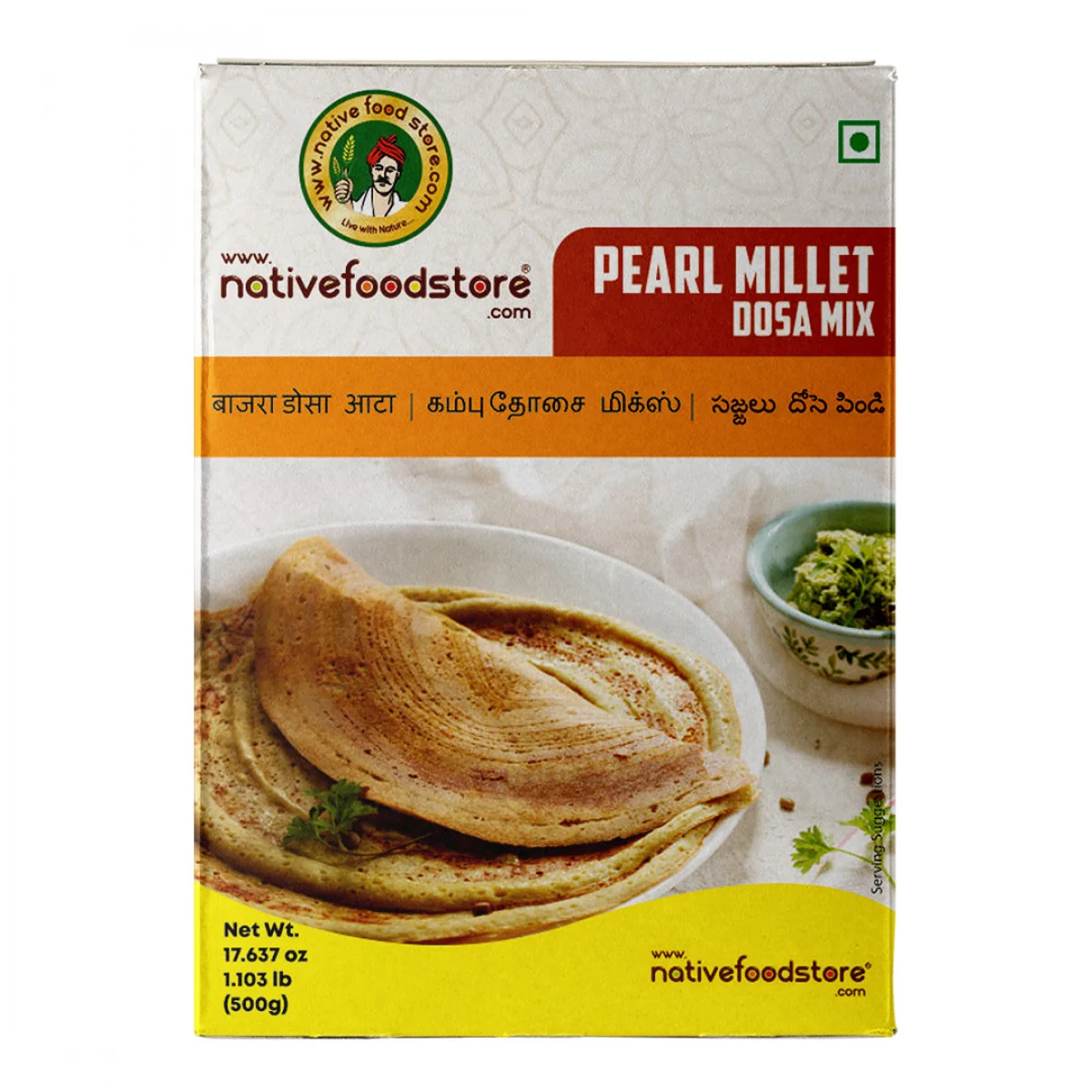 NATIVE FOOD STORE MILLET DOSA MIX 500G - KAMBU (PEARL MILLET)