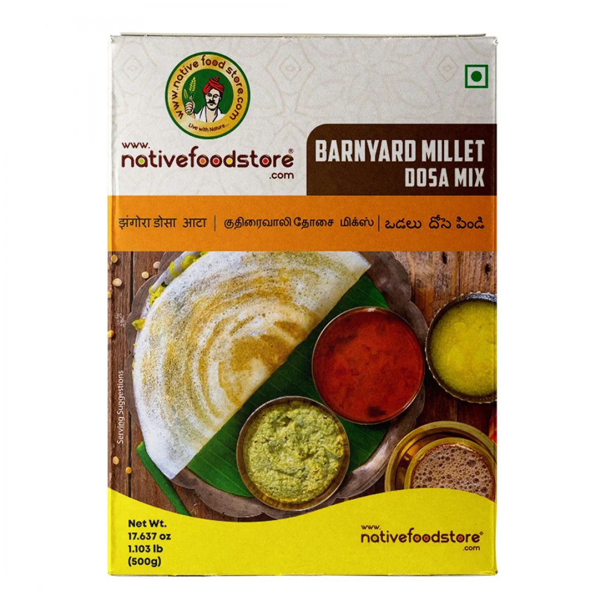 NATIVE FOOD STORE MILLET DOSA MIX 500G - KUTHIRAIVALI (BARNYARD MILLET)