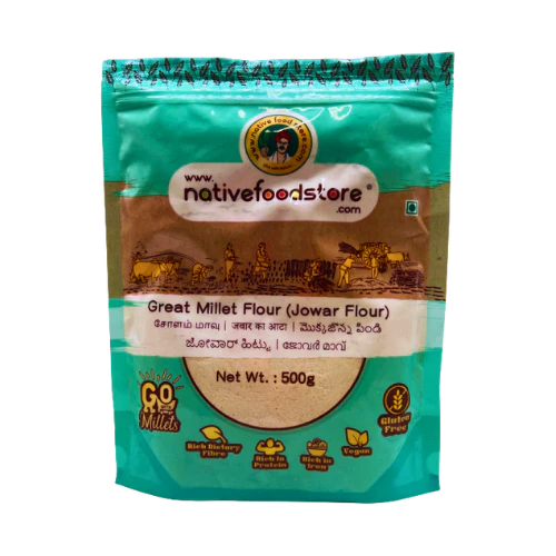 NATIVE FOOD STORE MILLET FLOUR 500G - JUWAR MILLET (CHOLAM)