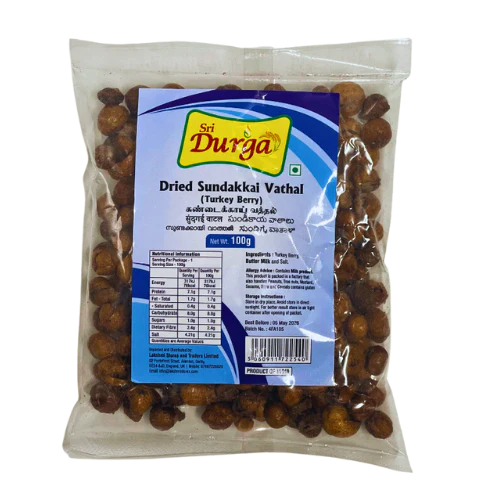 SRI DURGA DRIED VATHAL 100G - SUNDAIKAI (TURKEY BERRY)