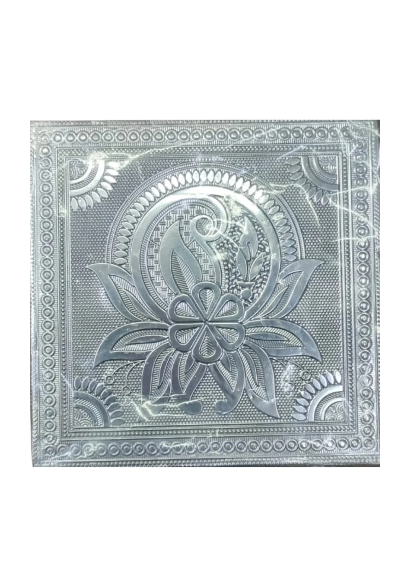 WOODEN PATLA - SILVER 6*6 INCH
